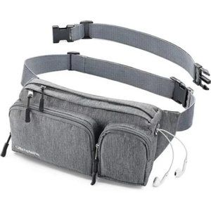 New Waterproof Fanny Pack For Women & Men Waist Bag Grey Waist Belt